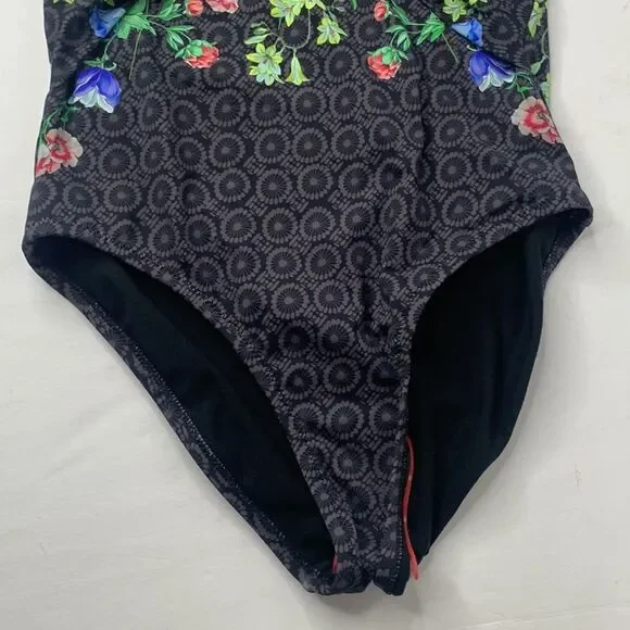 Johnny Was color twist black floral one-piece swimsuit NWT - Picture 6 of 11